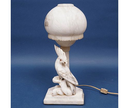 ALABASTER PARROT LAMPItalian