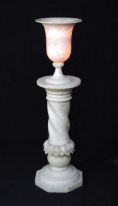 ALABASTER PEDESTAL AND URN TOR