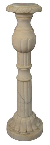 ALABASTER PEDESTAL ON FLUTED