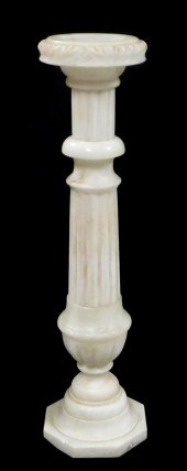 ALABASTER PEDESTAL, WHITE WITH