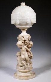 ALABASTER SCULPTURAL TABLE LAM