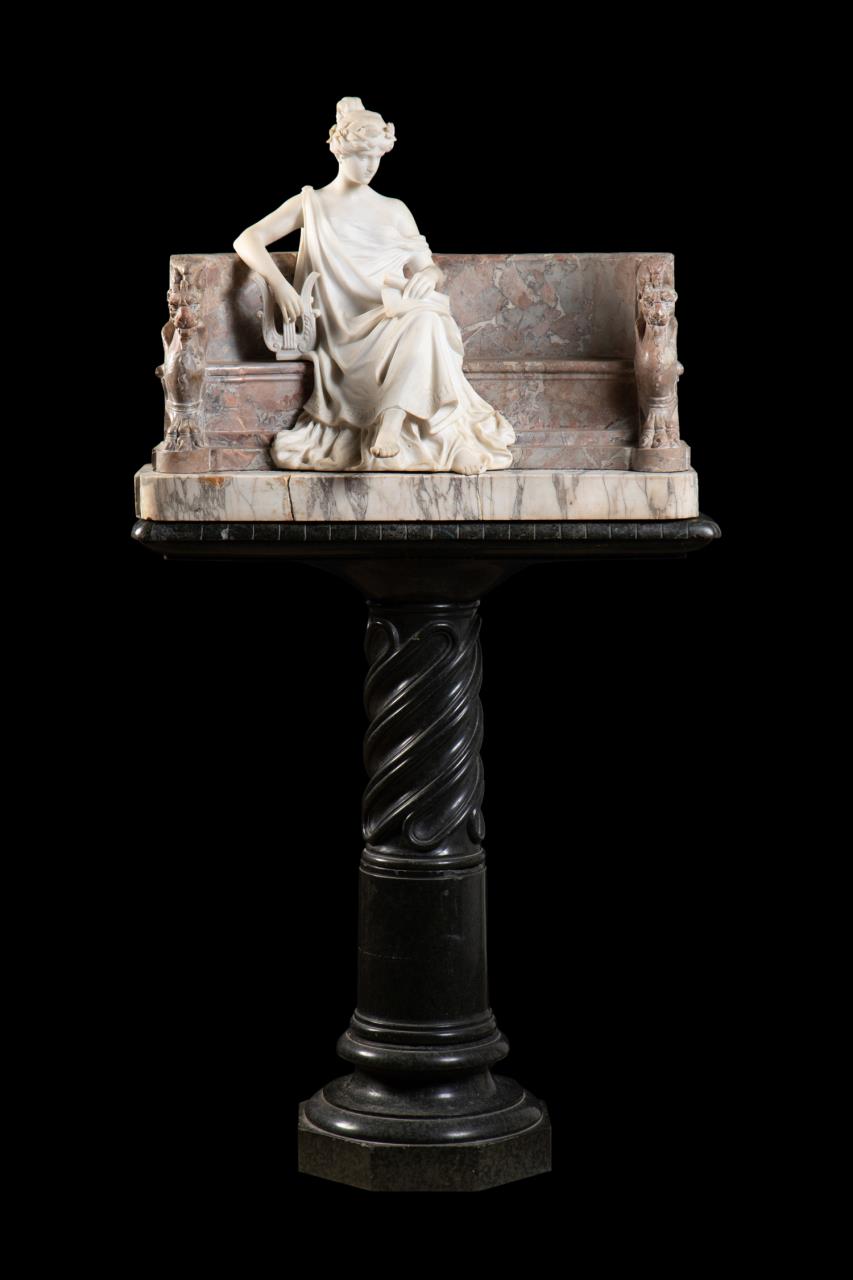 ALABASTER SCULPTURE OF A SEATED