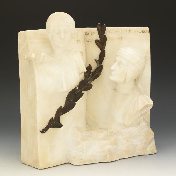 ALABASTER SCULPTURE OF DANTE AND