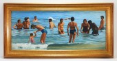 ALAN FALK SUMMER BEACH SCENE P