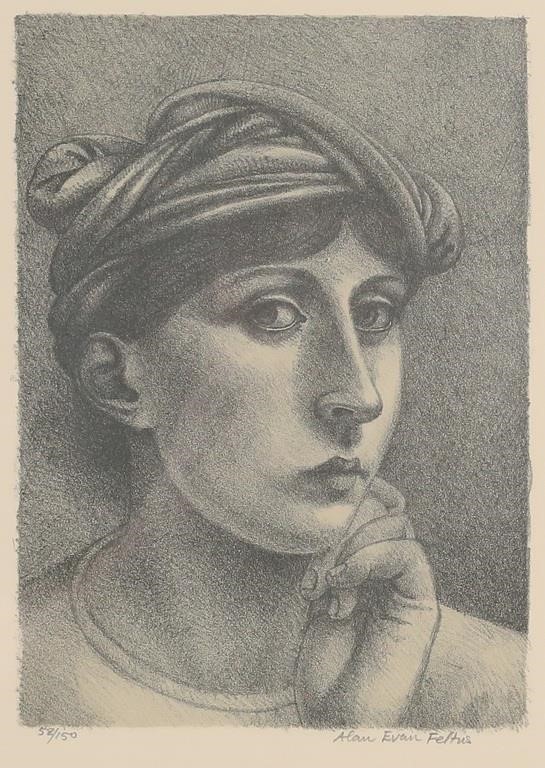 ALAN FELTUS LITHOGRAPH PORTRAIT