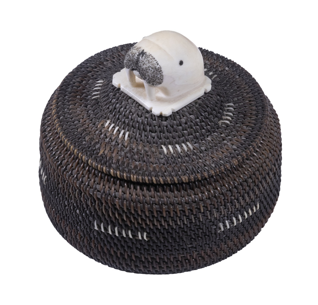 ALASKA BALEEN COVERED BASKET