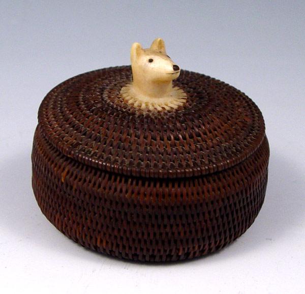 ALASKAN BALEEN BASKET WITH IVORY