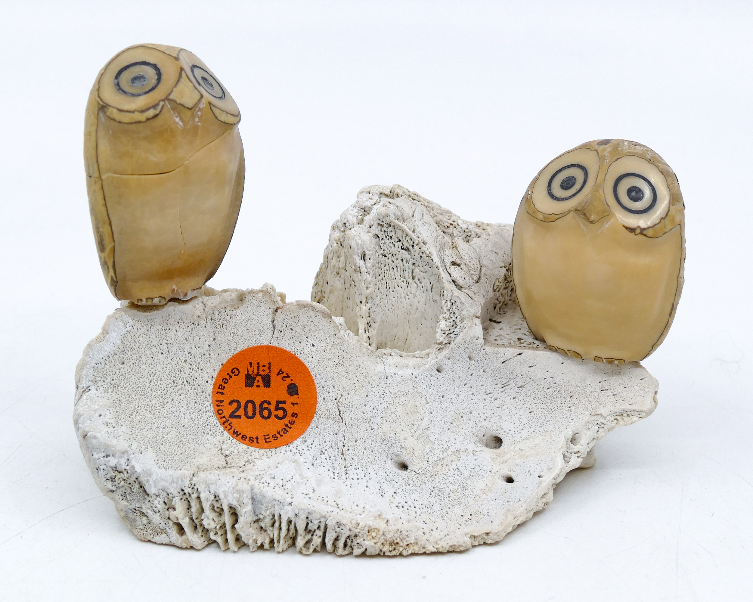 Alaskan Inuit Carved Owl Bone