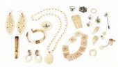 Alaskan ivory and gold jewelry