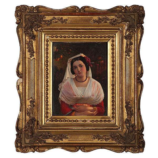Albanian Girl Porcelain Plaque