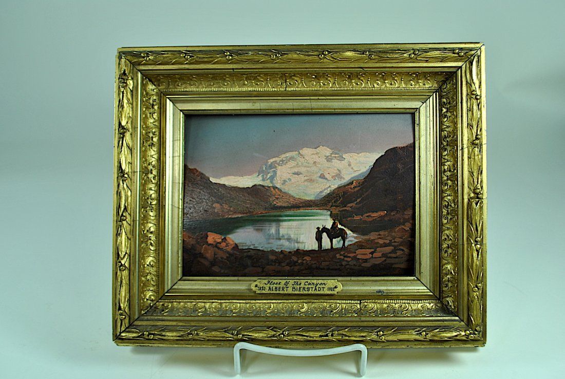 ALBERT BIERSTADT OIL ON WOOD
