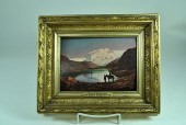ALBERT BIERSTADT OIL ON WOOD P