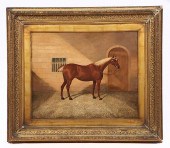 ALBERT CLARK, HORSE IN STABLE,