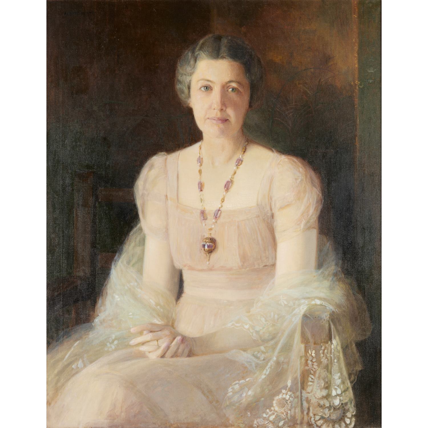 ALBERT HERTER, LARGE OIL ON