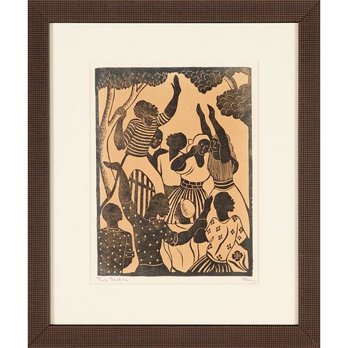 ALBERT HUIE, WOODBLOCK PRINT,