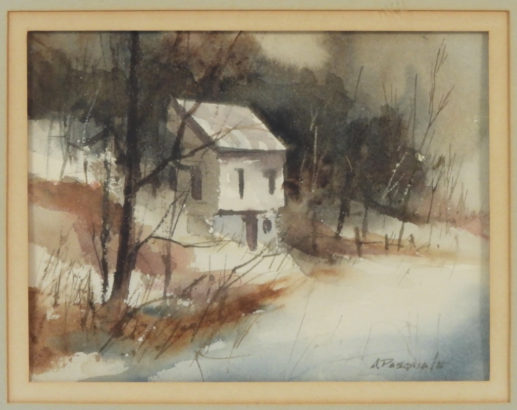 ALBERT PASQUALE WINTER LANDSCAPE WC