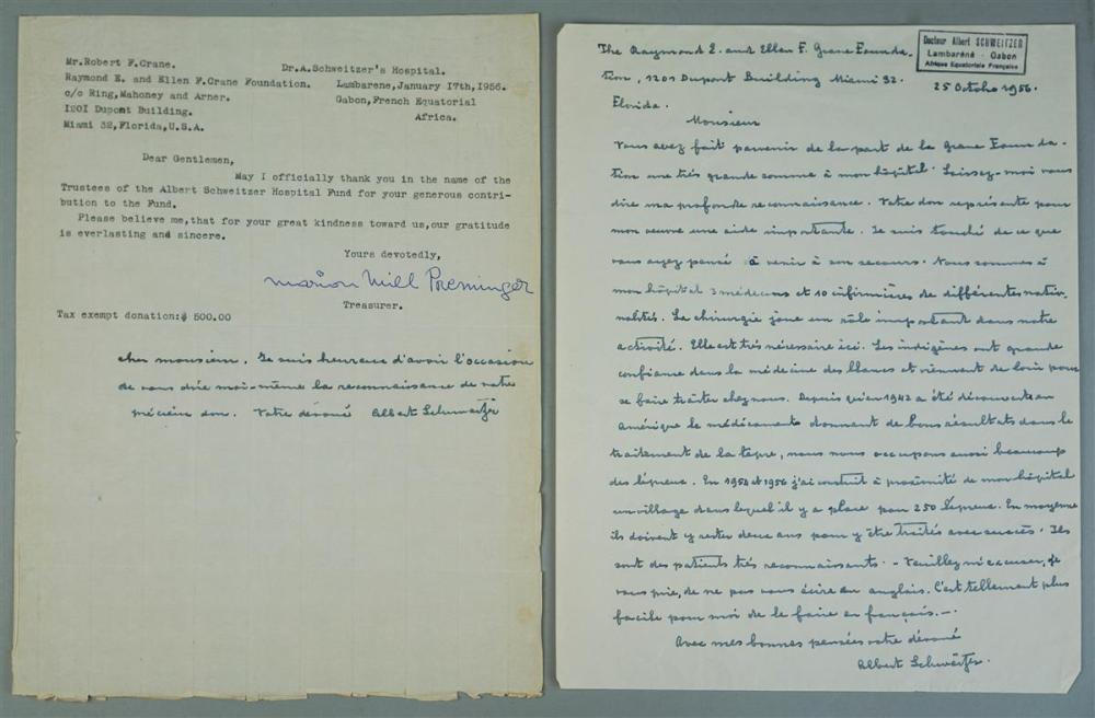 ALBERT SCHWEITZER HANDWRITTEN