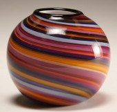 Albo Glass bulbous studio vase