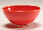 Albo Glass orange bowl on clea