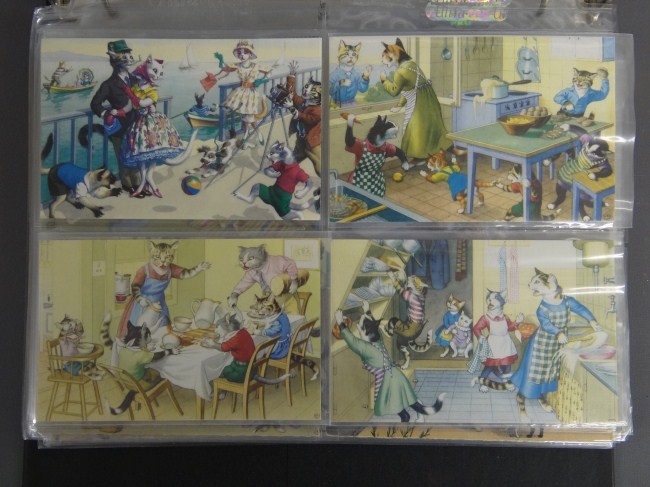 Album of 60 Mainzer cat postcards.