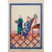 ALBUM OF ELEVEN PITH PAINTINGS