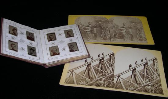 Album of miniature tintypes of