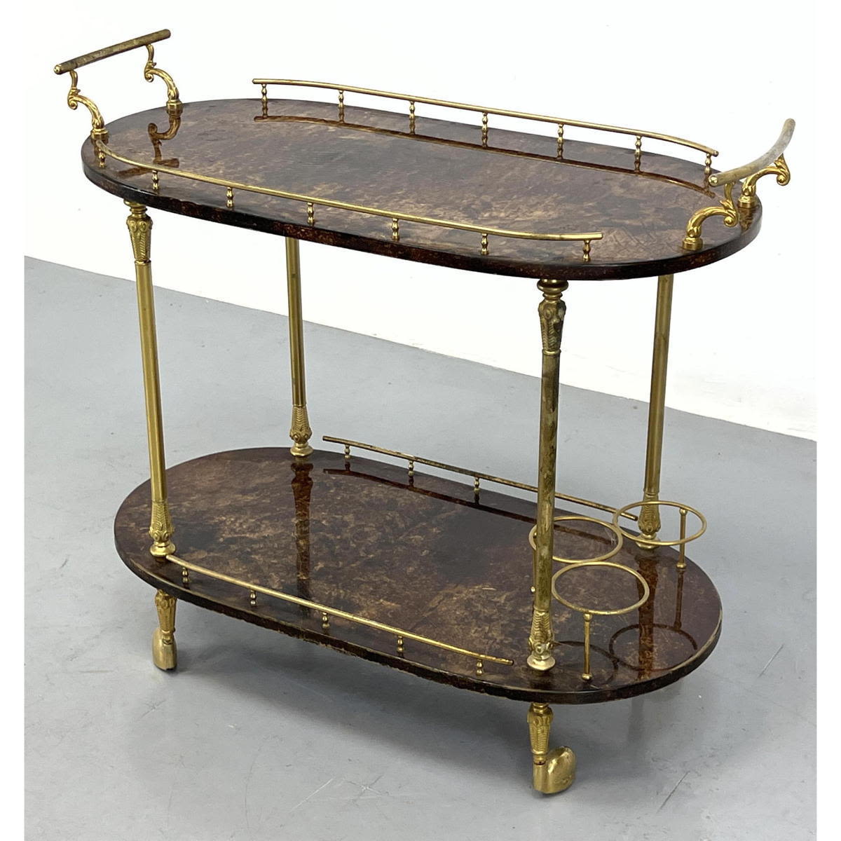 ALDO TURA Lacquered Goatskin Tea