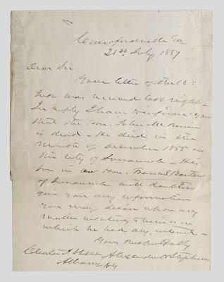 Alexander H. Stephens signed