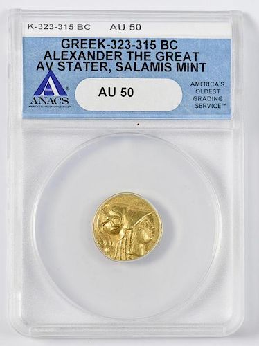 ALEXANDER THE GREAT AV STATER COIN,