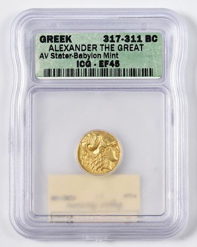 ALEXANDER THE GREAT AV STATER COIN,