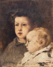 ALEXANDRE FALGUIERE TWO CHILDR