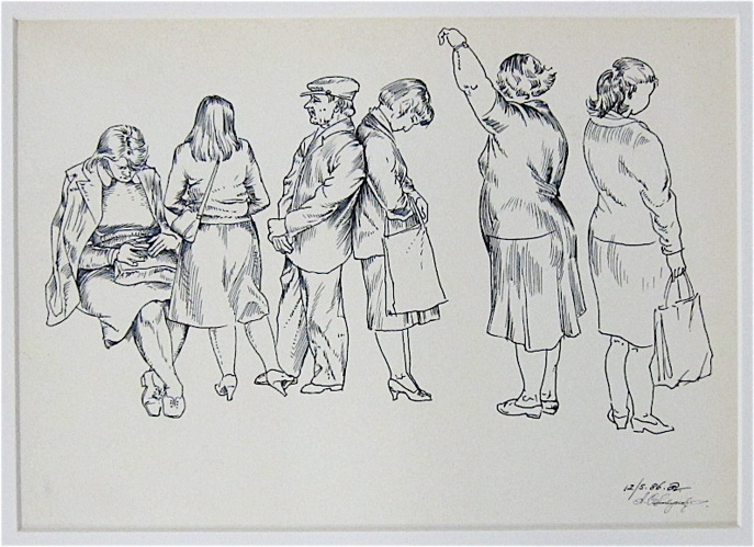 ALEXEI SUNDUKOV PEN AND INK DRAWING