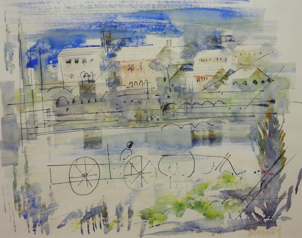 ALFRED BIRDSEY TOWN LANDSCAPE WC