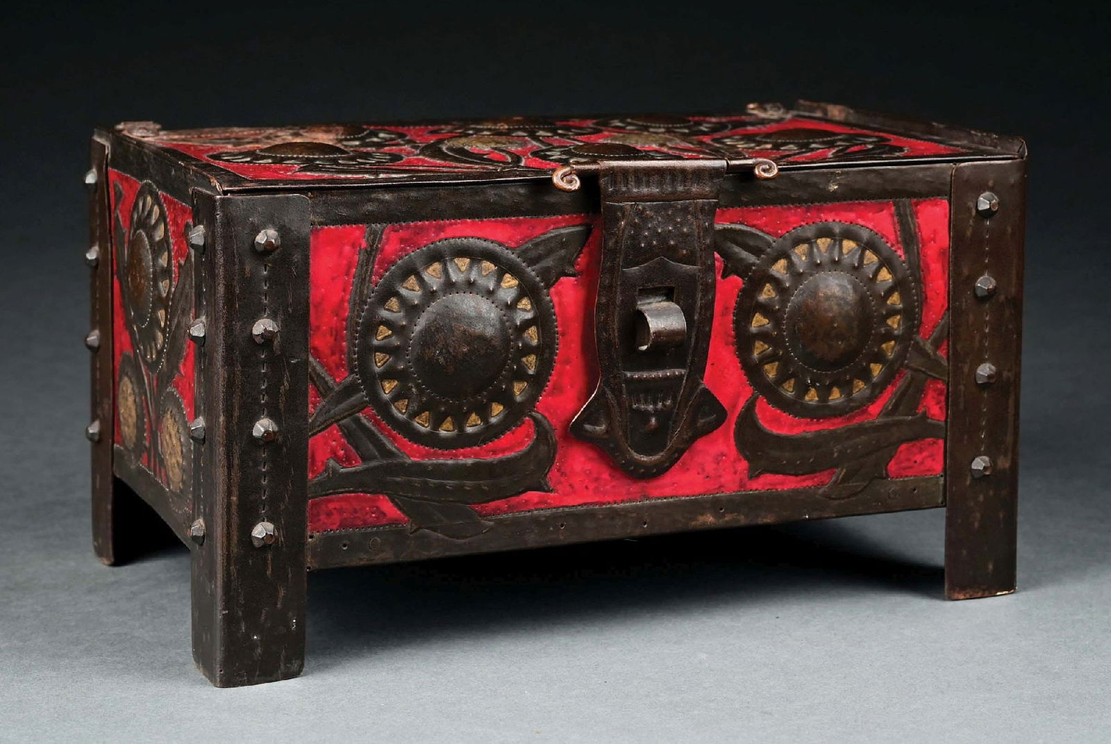 ALFRED DAGUET COPPER FLORAL BOXA