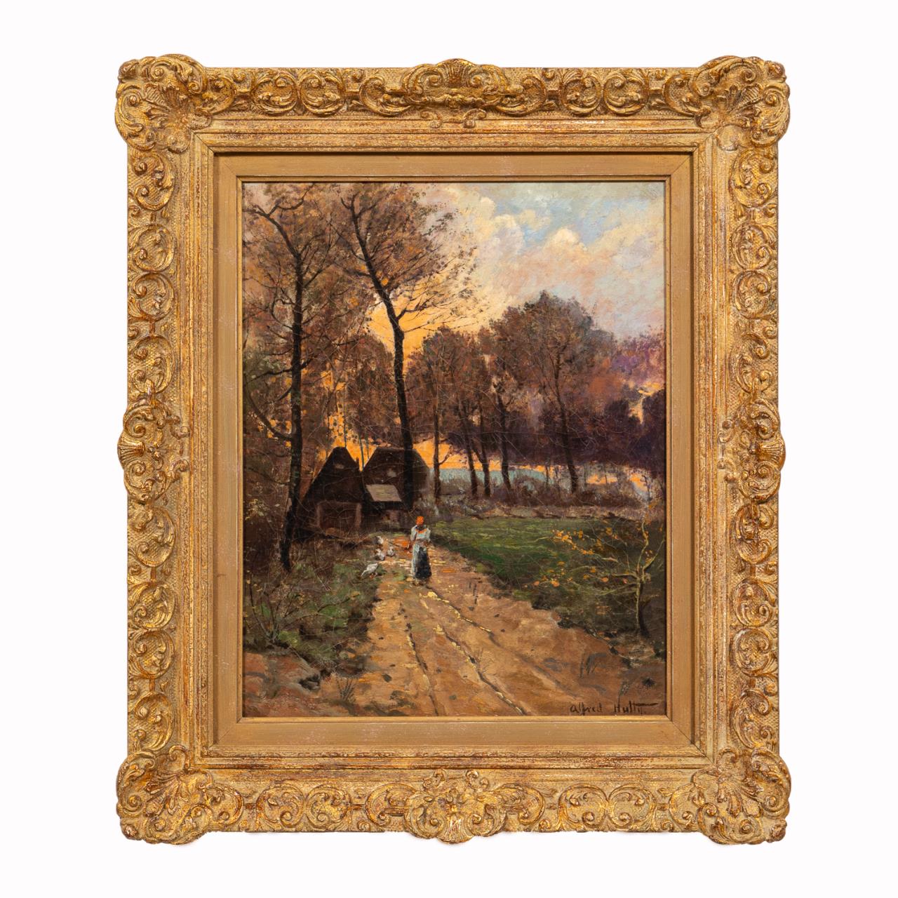 ALFRED HUTTY, FARM SCENE,