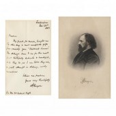 ALFRED TENNYSON, AUTOGRAPH LET