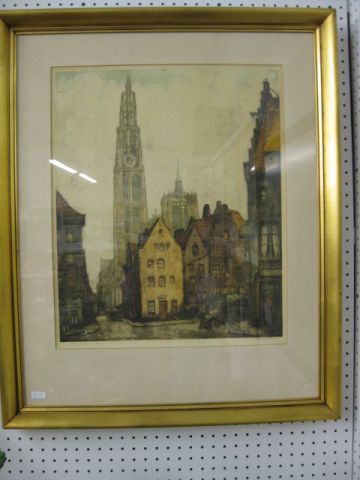 Alfred Van Neste Drypoint Etching