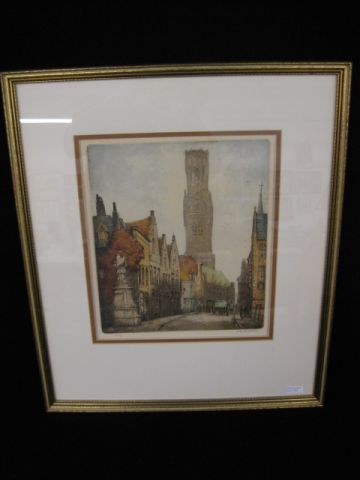 Alfred Van Neste Drypoint Etching
