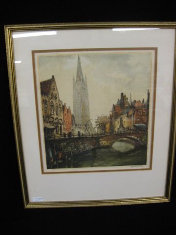 Alfred Van Neste Drypoint Etching