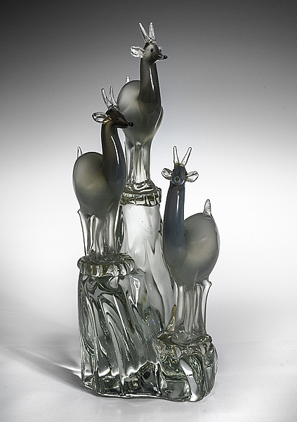 Alfredo Barbini Art Glass Deer