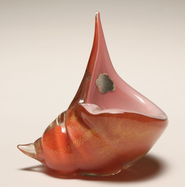 Alfredo Barbini Murano orange art