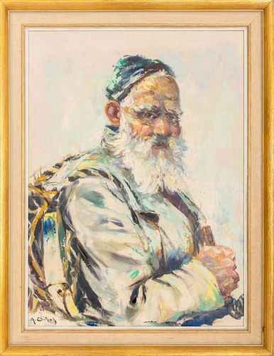 ALI CHITSAZ SEATED GENTLEMAN OIL ON