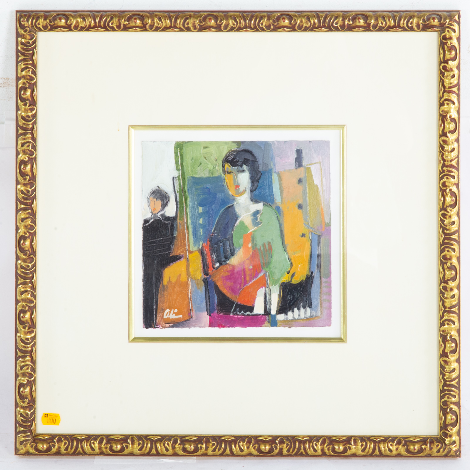 ALI. FIGURES IN AN INTERIOR, OIL ON