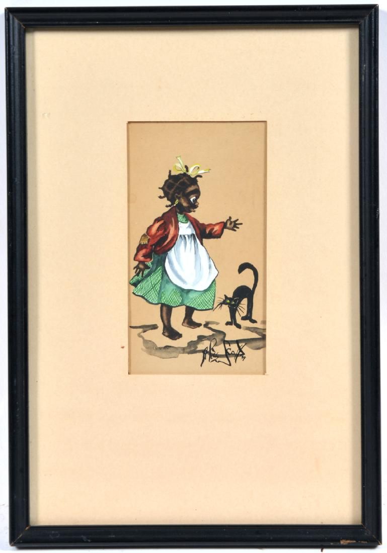 ALICE SCOTT WATERCOLOR OF BLACK