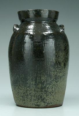 Alkaline glaze jar, mottled