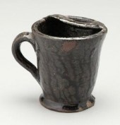 Alkaline glaze mustache cup, s