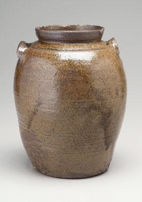 Alkaline glaze stoneware jar, ovoid