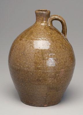 Alkaline glaze stoneware ovoid jug,