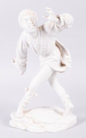 ALLACH WHITE-GLAZED FIGURE OF