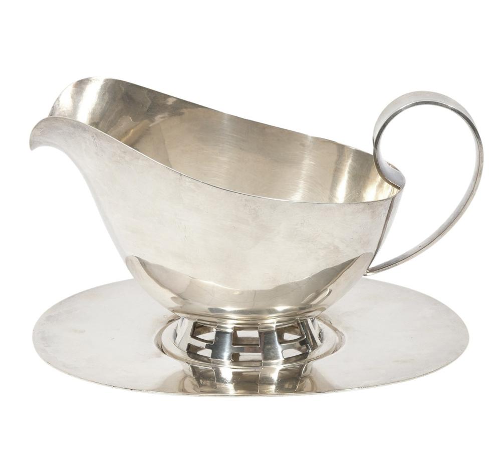 ALLAN ADLER STERLING GRAVY BOAT AND